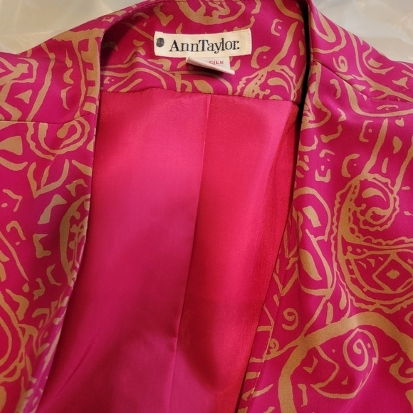 Vintage Ann Taylor Silk Oversized Blazer Size 10 - Picture 7 of 7